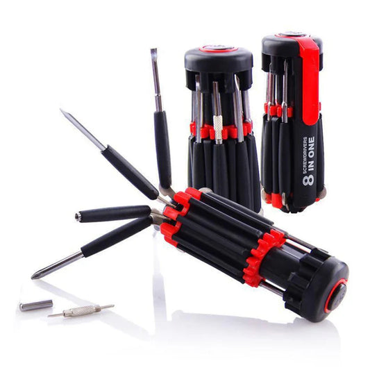 8 in1 Screw Driver With Multi Portable 6LED Torch