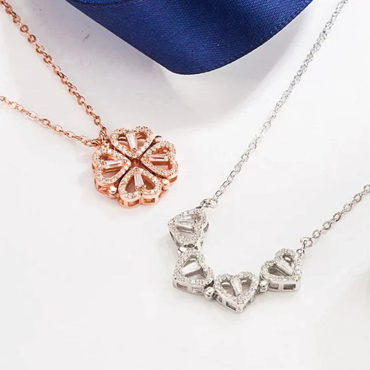 Silver 4 In 1 Magnetic Heart Lover Necklace 5.0 (4)